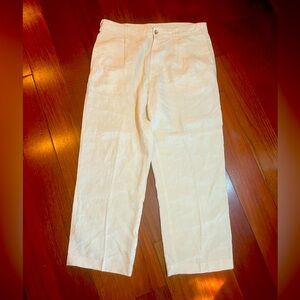 100% Lino mens pleat front pants sz38/29